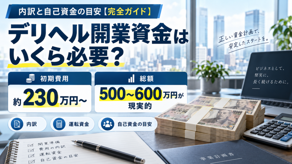 デリヘル開業資金はいくら必要?内訳と自己資金の目安【完全ガイド】